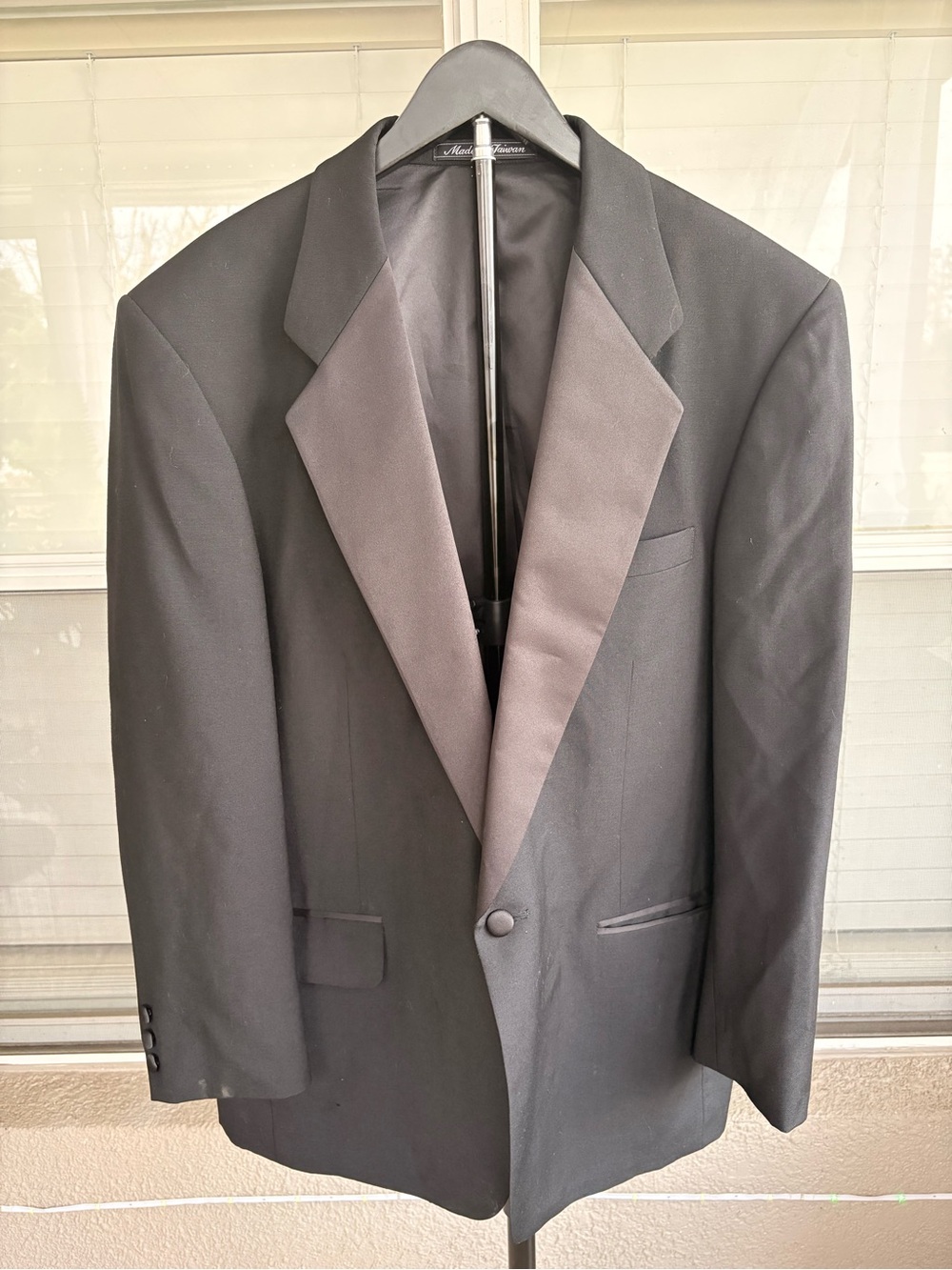 Men's Formal Black Tuxedo Jacket with Shawl Satin Lapel